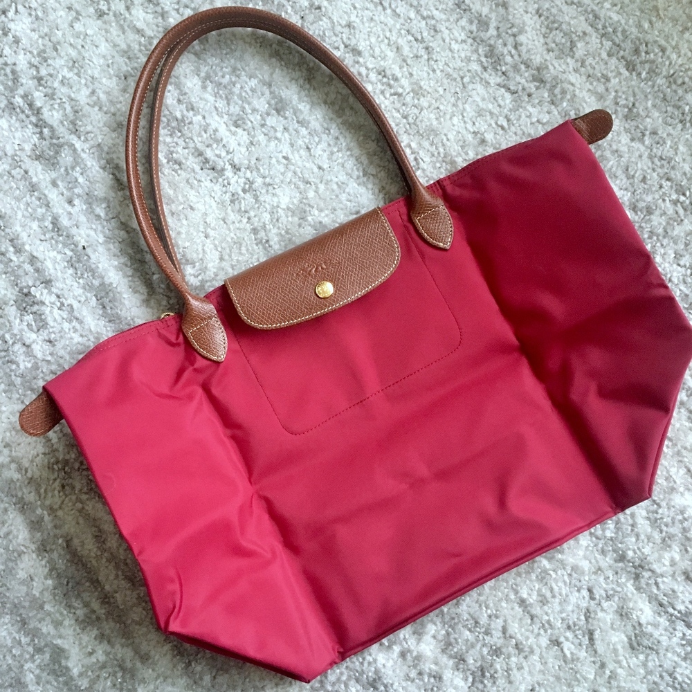 NWOT Longchamp Le Pliage Large Tote in Magenta
